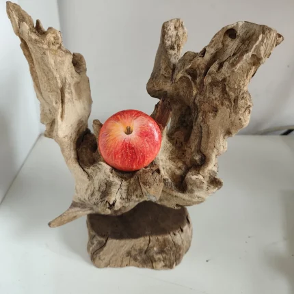 Hand-Painted Double-Sided Resin Polished Stone – Apple / Persimmon Lucky Home Ornament